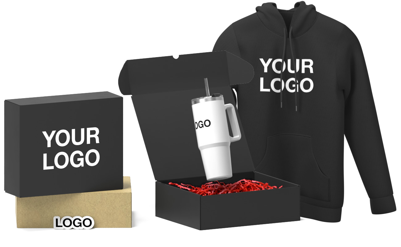 Custom Merch Stack Branded Merch Packs with Logo, Comfort Merch Pack
