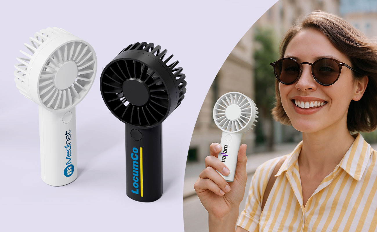 Personalized Promotional Mini Fans, Swirla