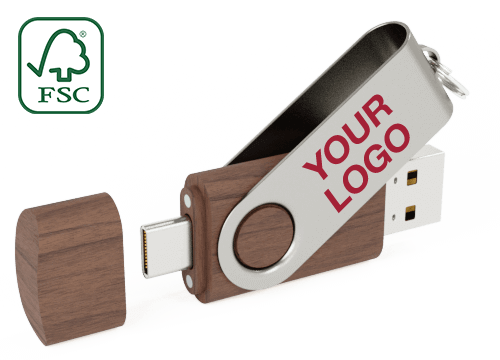 Twister Go Wood - Custom USB Flash Drive